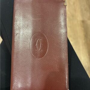 VINTAGE Cartier Burgundy Leather Wallet
